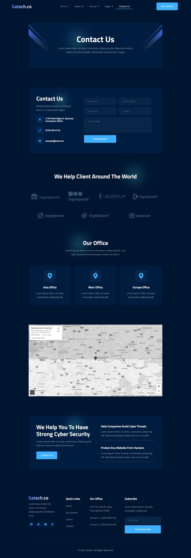Gatech Cyber Security & IT Management Elementor Template Kit, WP